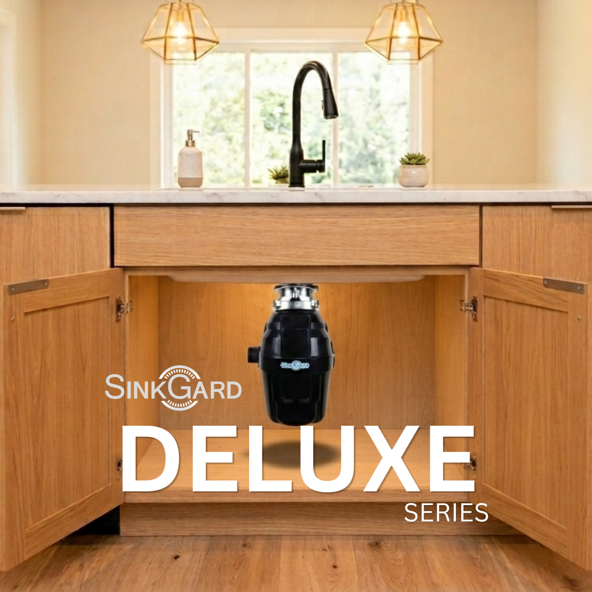 SinkGard Deluxe terpasang di bawah sink dapur hangat